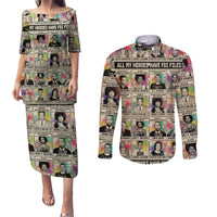 All My Heroes Have FBI Files Couples Matching Puletasi Dress and Long Sleeve Button Shirts Civil Rights Leaders - Wonder Print Shop