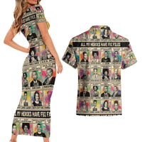 All My Heroes Have FBI Files Couples Matching Short Sleeve Bodycon Dress and Hawaiian Shirt Civil Rights Leaders - Wonder Print Shop