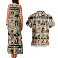 All My Heroes Have FBI Files Couples Matching Tank Maxi Dress and Hawaiian Shirt Civil Rights Leaders - Wonder Print Shop