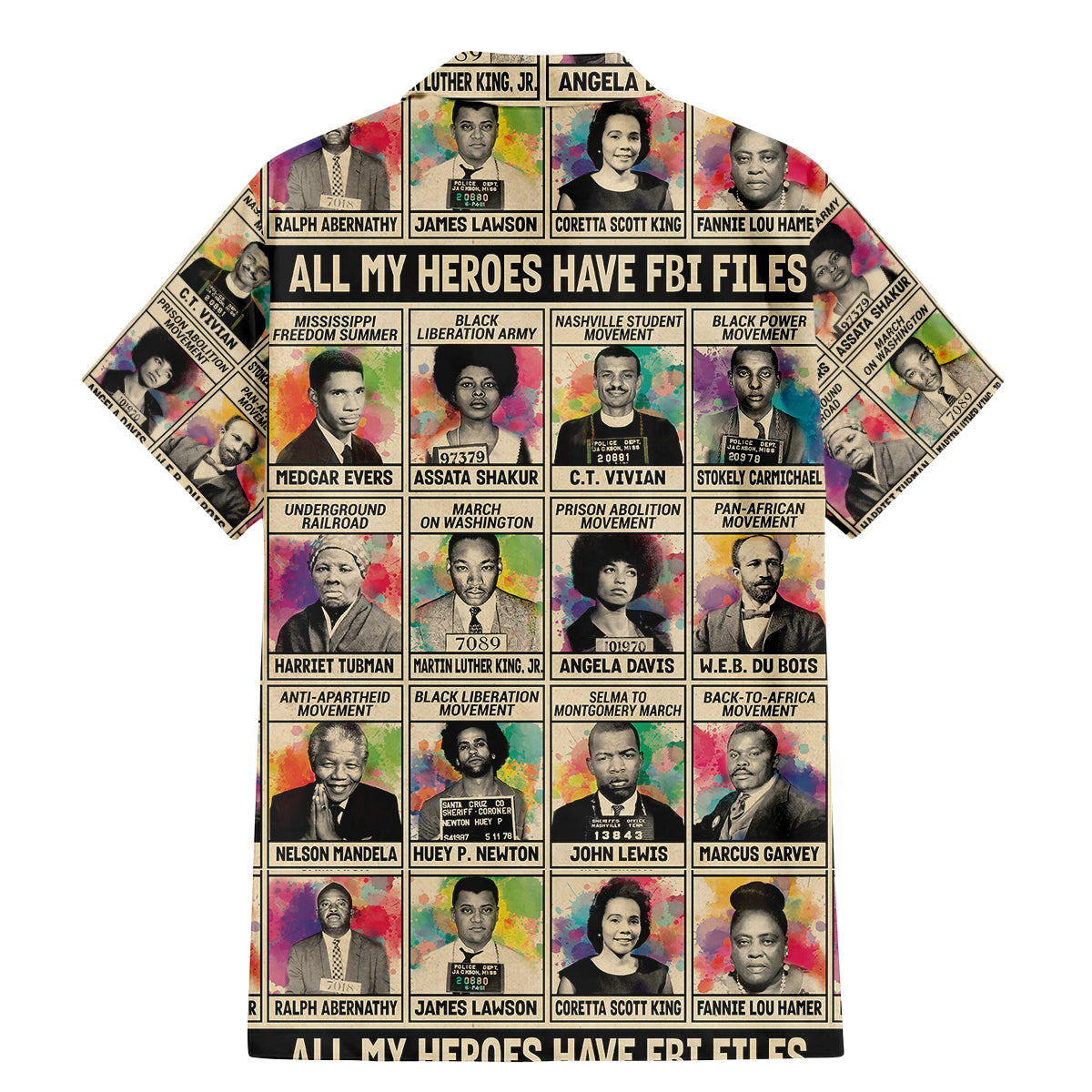 All My Heroes Have FBI Files Family Matching Mermaid Dress and Hawaiian Shirt Civil Rights Leaders - Wonder Print Shop