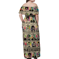 All My Heroes Have FBI Files Family Matching Off Shoulder Maxi Dress and Hawaiian Shirt Civil Rights Leaders - Wonder Print Shop