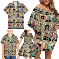 All My Heroes Have FBI Files Family Matching Off Shoulder Short Dress and Hawaiian Shirt Civil Rights Leaders - Wonder Print Shop