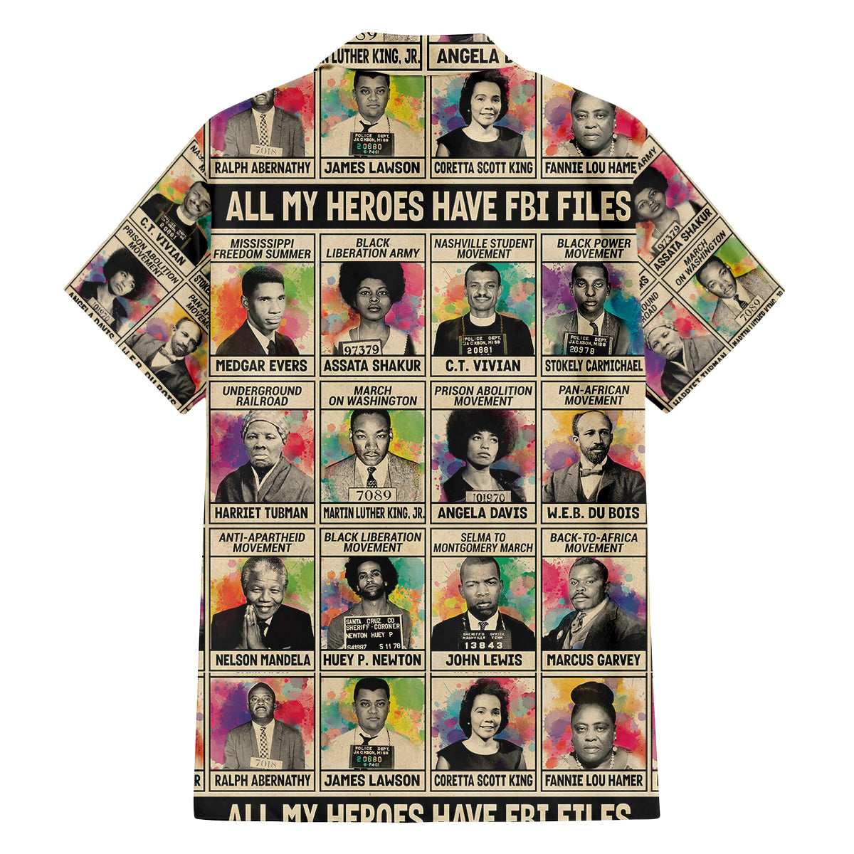 All My Heroes Have FBI Files Family Matching Puletasi Dress and Hawaiian Shirt Civil Rights Leaders - Wonder Print Shop