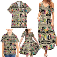 All My Heroes Have FBI Files Family Matching Summer Maxi Dress and Hawaiian Shirt Civil Rights Leaders - Wonder Print Shop