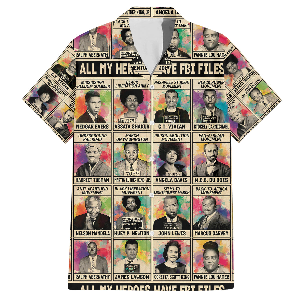 All My Heroes Have FBI Files Hawaiian Shirt Civil Rights Leaders - Wonder Print Shop