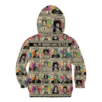 All My Heroes Have FBI Files Kid Hoodie Civil Rights Leaders - Wonder Print Shop