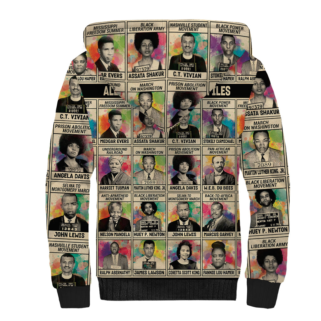 All My Heroes Have FBI Files Sherpa Hoodie Civil Rights Leaders - Wonder Print Shop