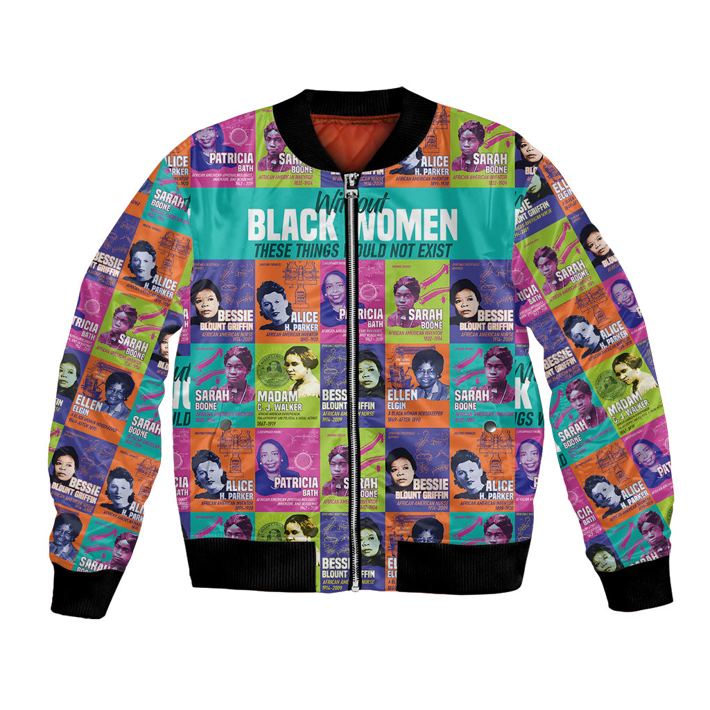 African Women Inventors Bomber Jacket Without Black Women These Things Would Not Exist - Wonder Print Shop