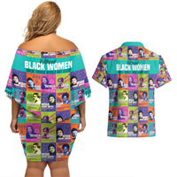 African Women Inventors Couples Matching Off Shoulder Short Dress and Hawaiian Shirt Without Black Women These Things Would Not Exist - Wonder Print Shop