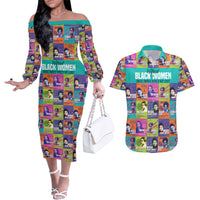 African Women Inventors Couples Matching Off The Shoulder Long Sleeve Dress and Hawaiian Shirt Without Black Women These Things Would Not Exist - Wonder Print Shop