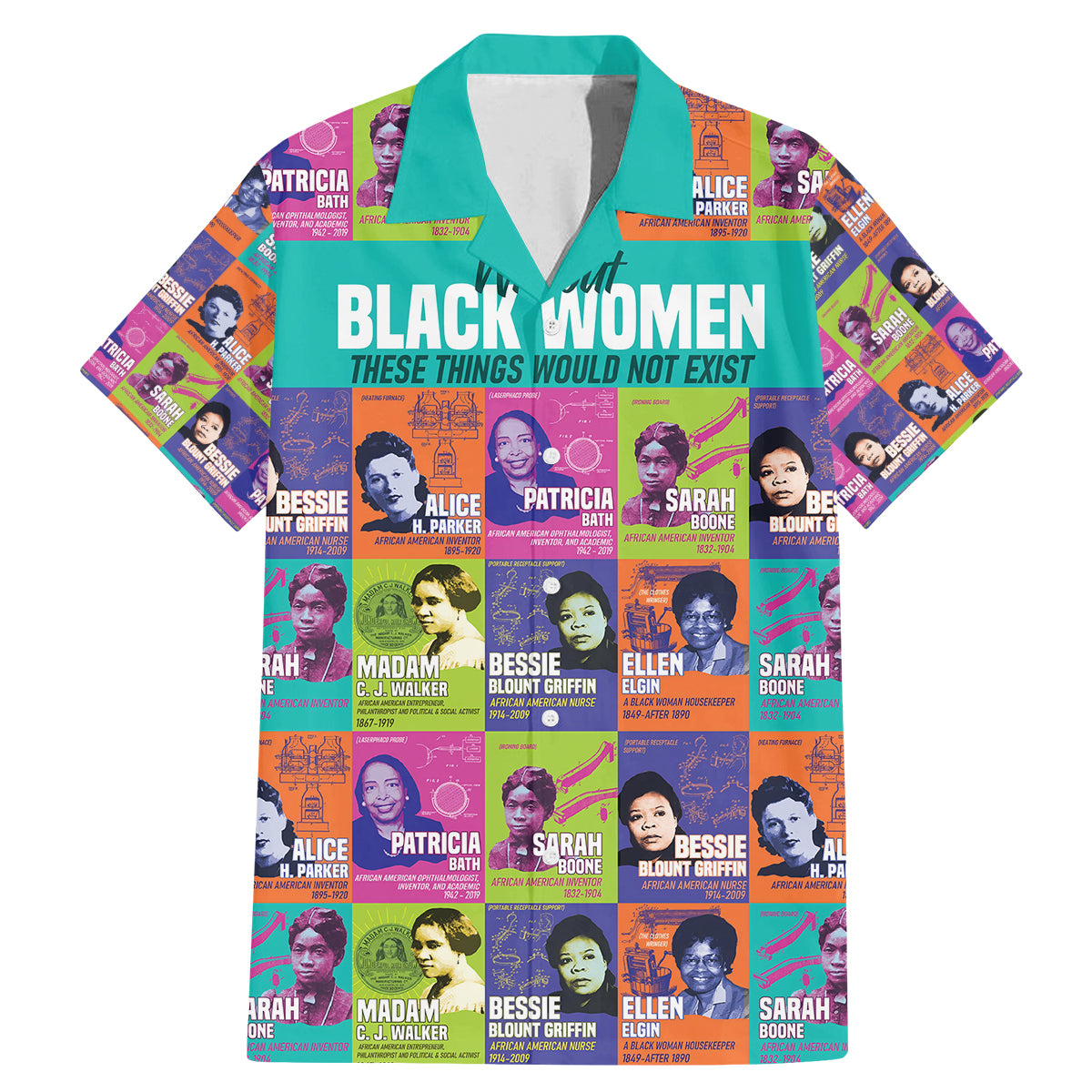 African Women Inventors Family Matching Mermaid Dress and Hawaiian Shirt Without Black Women These Things Would Not Exist - Wonder Print Shop