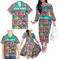 African Women Inventors Family Matching Off Shoulder Long Sleeve Dress and Hawaiian Shirt Without Black Women These Things Would Not Exist - Wonder Print Shop