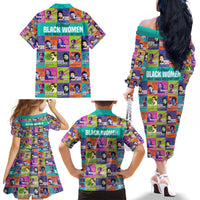 African Women Inventors Family Matching Off Shoulder Long Sleeve Dress and Hawaiian Shirt Without Black Women These Things Would Not Exist - Wonder Print Shop