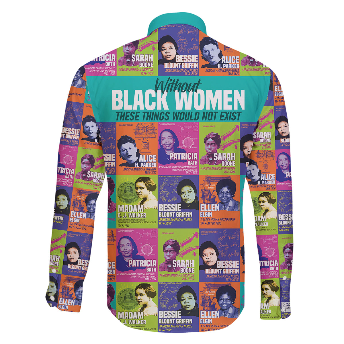 African Women Inventors Family Matching Off Shoulder Long Sleeve Dress and Hawaiian Shirt Without Black Women These Things Would Not Exist - Wonder Print Shop