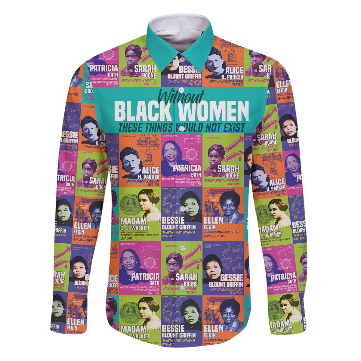 African Women Inventors Family Matching Short Sleeve Bodycon Dress and Hawaiian Shirt Without Black Women These Things Would Not Exist - Wonder Print Shop