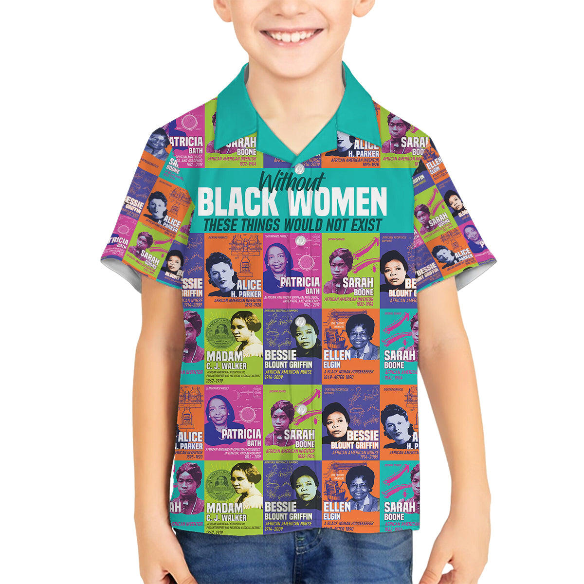African Women Inventors Family Matching Tank Maxi Dress and Hawaiian Shirt Without Black Women These Things Would Not Exist - Wonder Print Shop