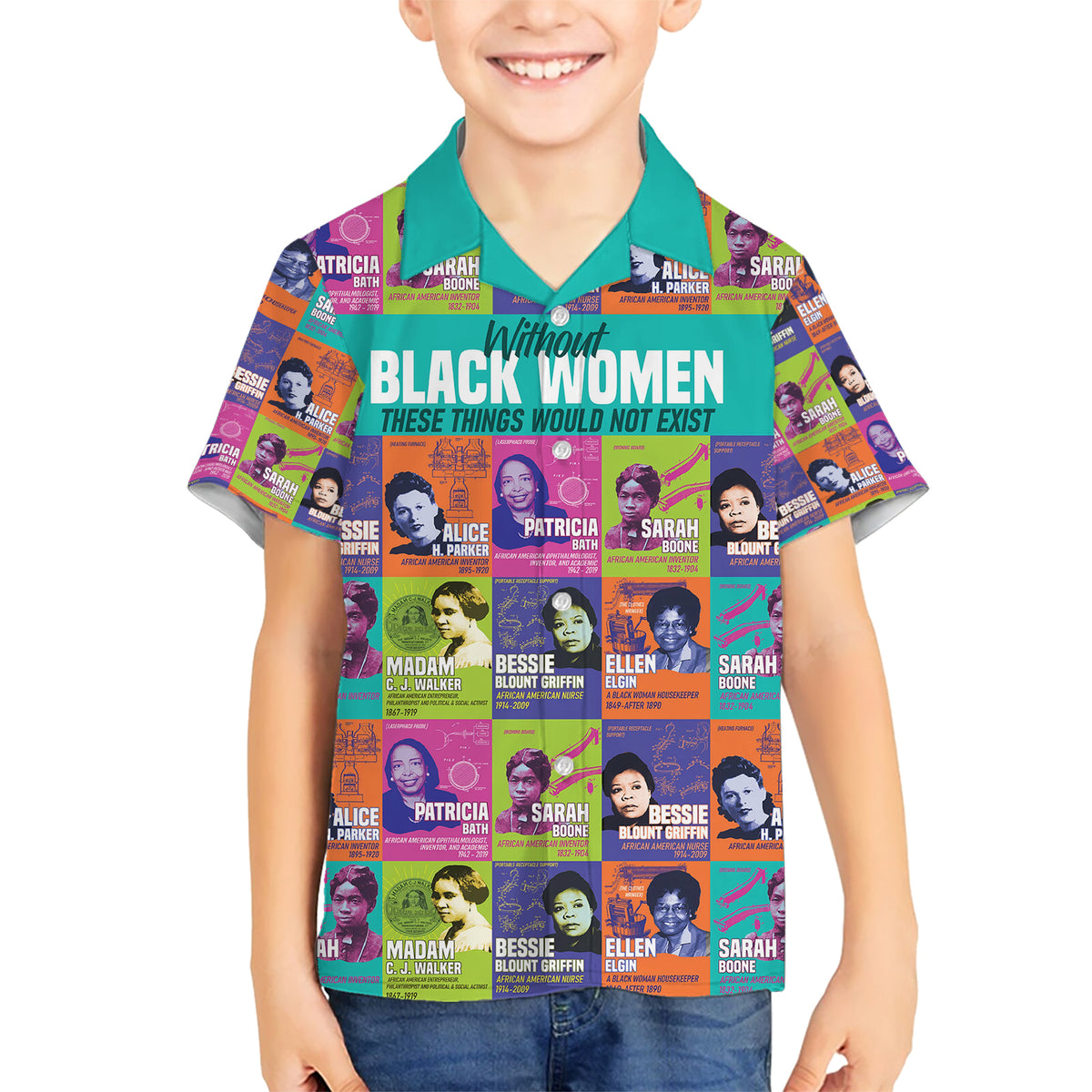 African Women Inventors Kid Hawaiian Shirt Without Black Women These Things Would Not Exist - Wonder Print Shop