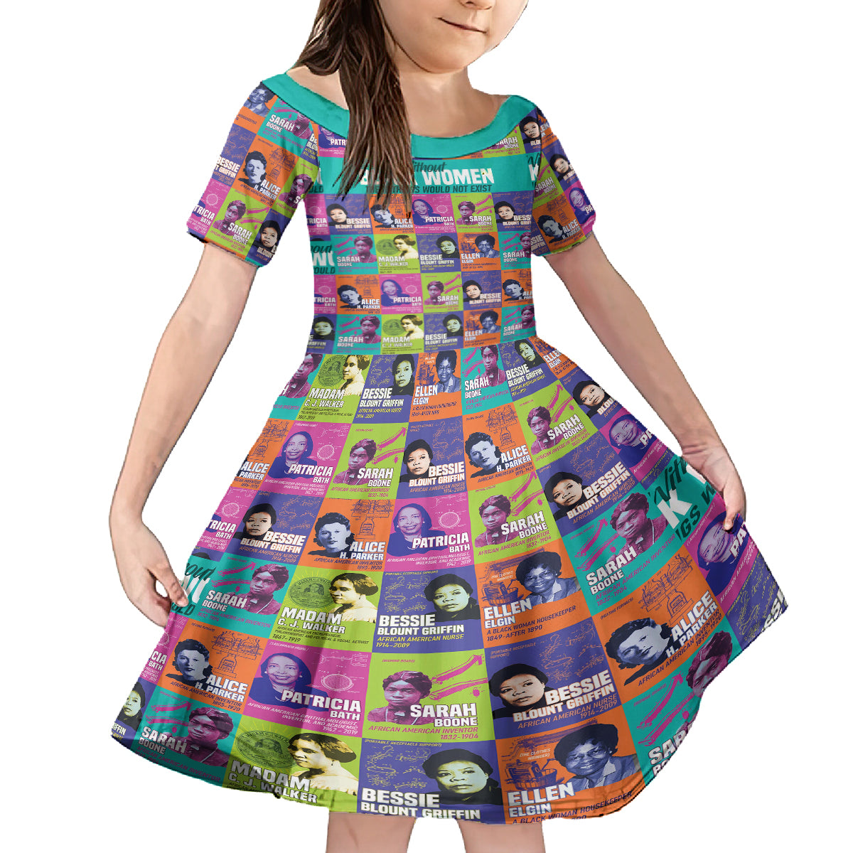 African Women Inventors Kid Short Sleeve Dress Without Black Women These Things Would Not Exist - Wonder Print Shop