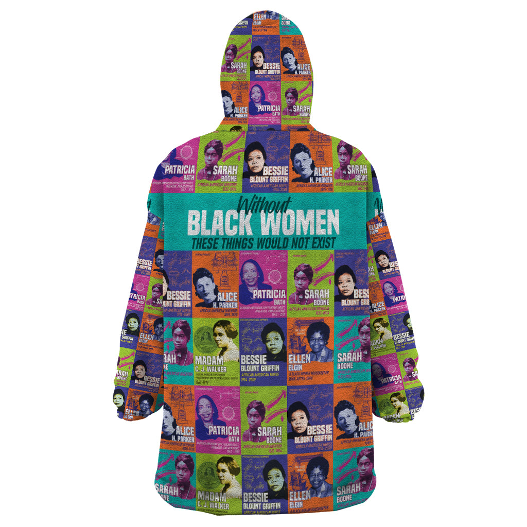 African Women Inventors Wearable Blanket Hoodie Without Black Women These Things Would Not Exist - Wonder Print Shop