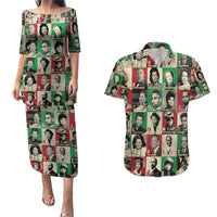 A To Z Of Black Heroes Couples Matching Puletasi Dress and Hawaiian Shirt Civil Rights Leaders - Wonder Print Shop