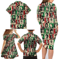 A To Z Of Black Heroes Family Matching Long Sleeve Bodycon Dress and Hawaiian Shirt Civil Rights Leaders - Wonder Print Shop