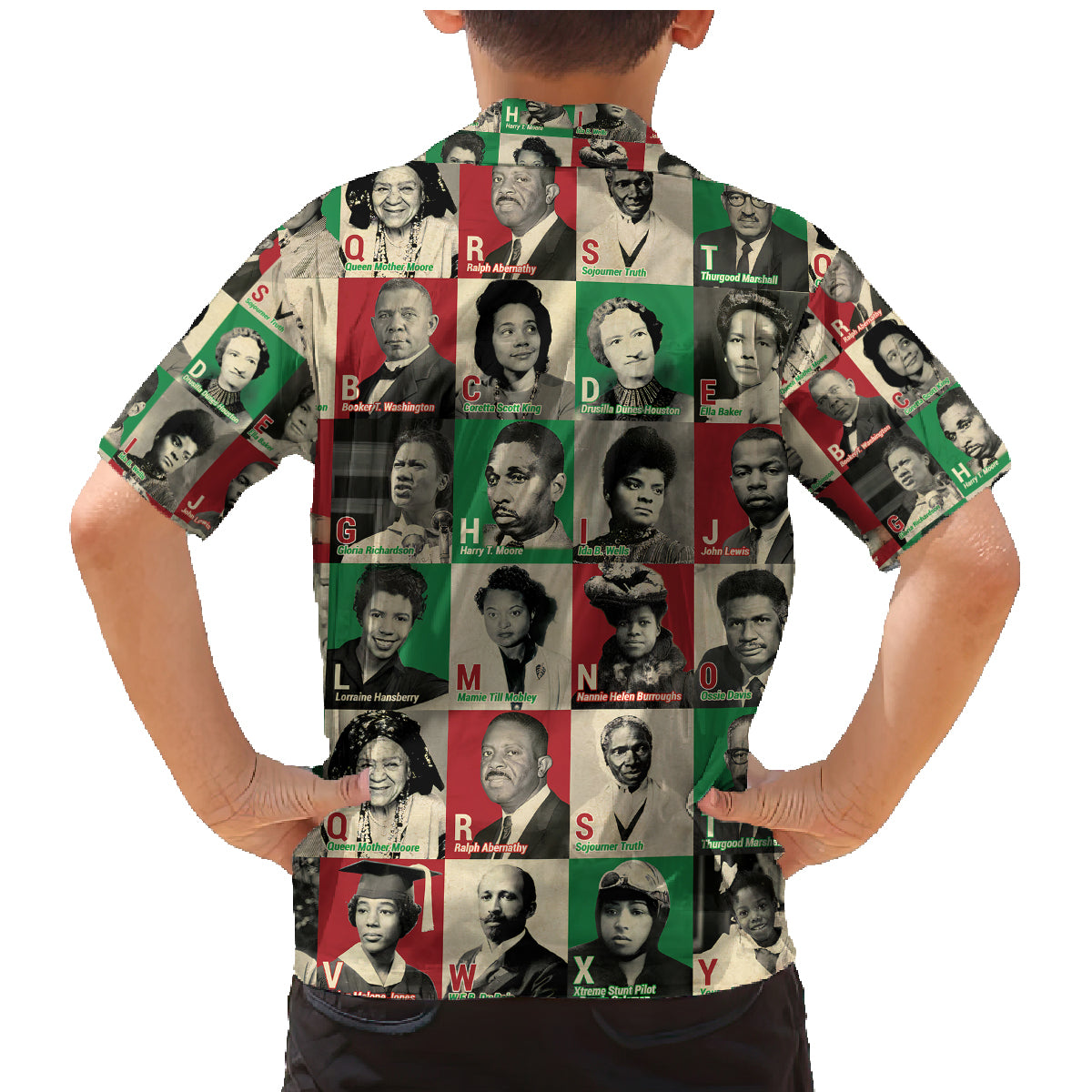 A To Z Of Black Heroes Family Matching Mermaid Dress and Hawaiian Shirt Civil Rights Leaders - Wonder Print Shop