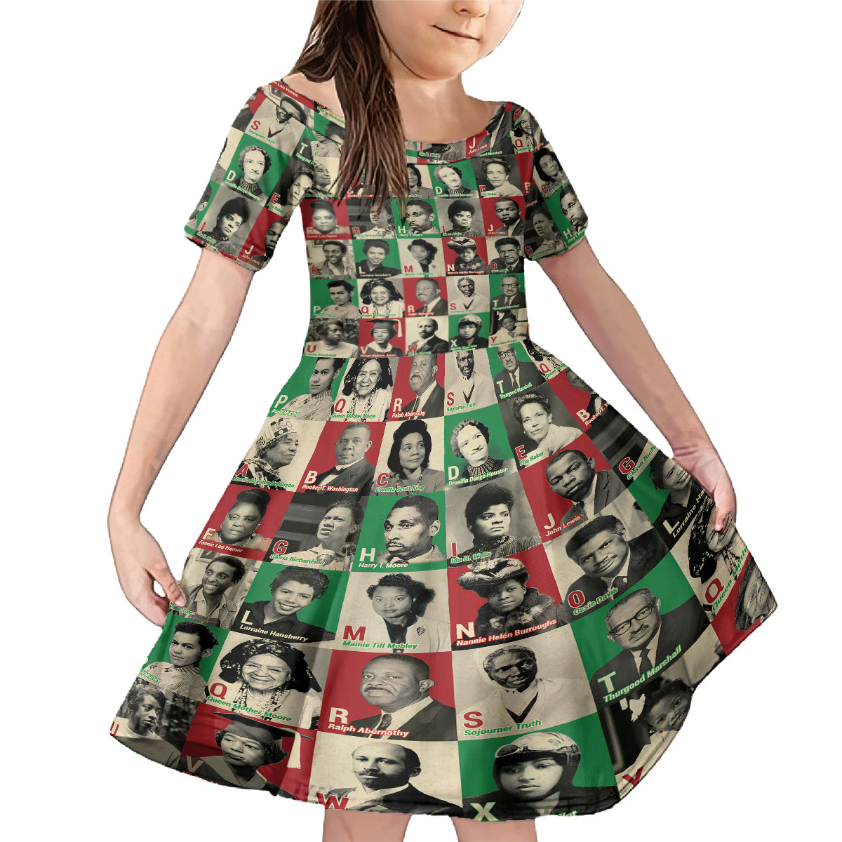 A To Z Of Black Heroes Family Matching Mermaid Dress and Hawaiian Shirt Civil Rights Leaders - Wonder Print Shop