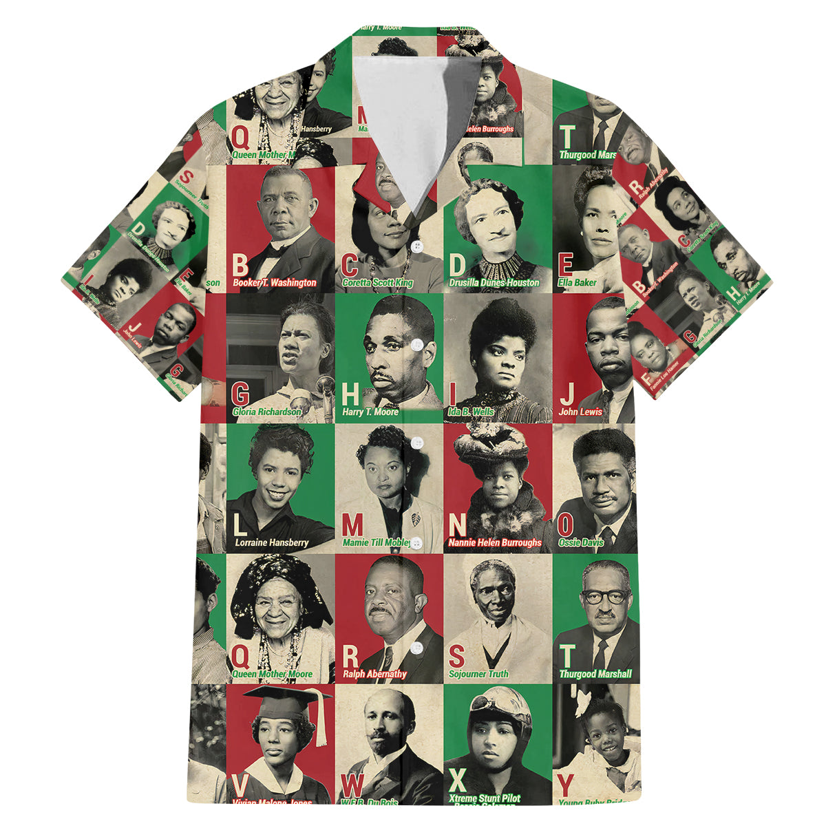 A To Z Of Black Heroes Family Matching Mermaid Dress and Hawaiian Shirt Civil Rights Leaders - Wonder Print Shop