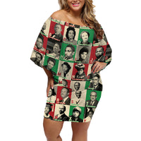 A To Z Of Black Heroes Family Matching Off Shoulder Short Dress and Hawaiian Shirt Civil Rights Leaders - Wonder Print Shop