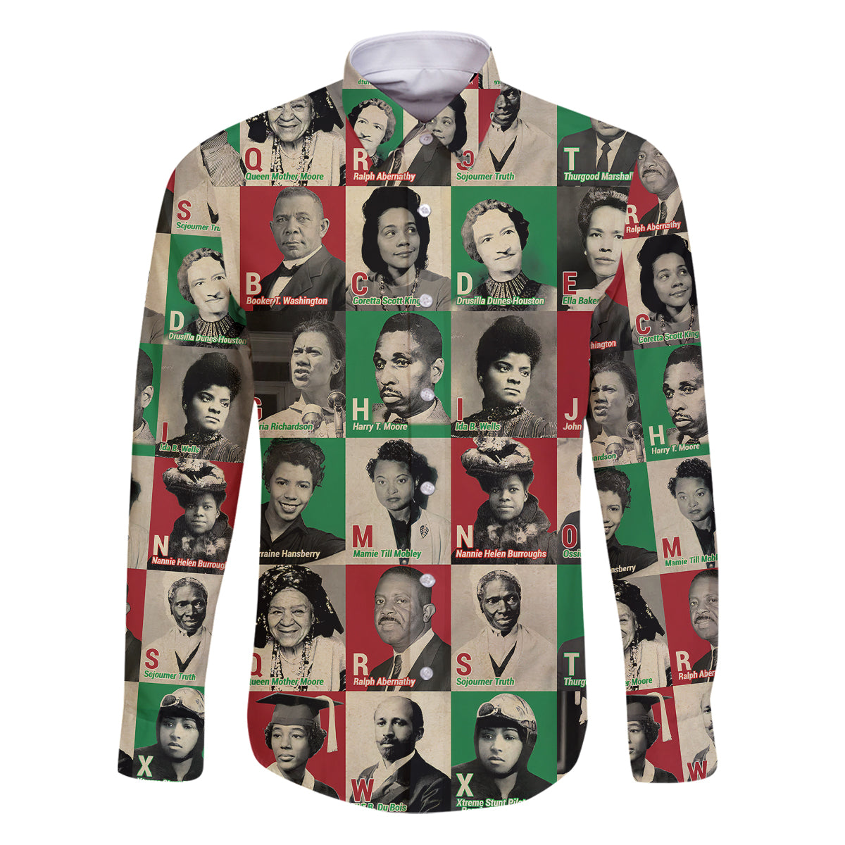 A To Z Of Black Heroes Family Matching Puletasi Dress and Hawaiian Shirt Civil Rights Leaders - Wonder Print Shop