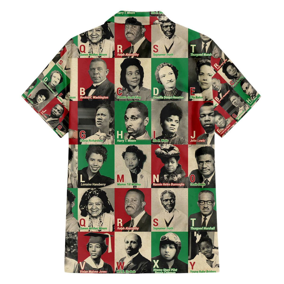 A To Z Of Black Heroes Family Matching Short Sleeve Bodycon Dress and Hawaiian Shirt Civil Rights Leaders - Wonder Print Shop