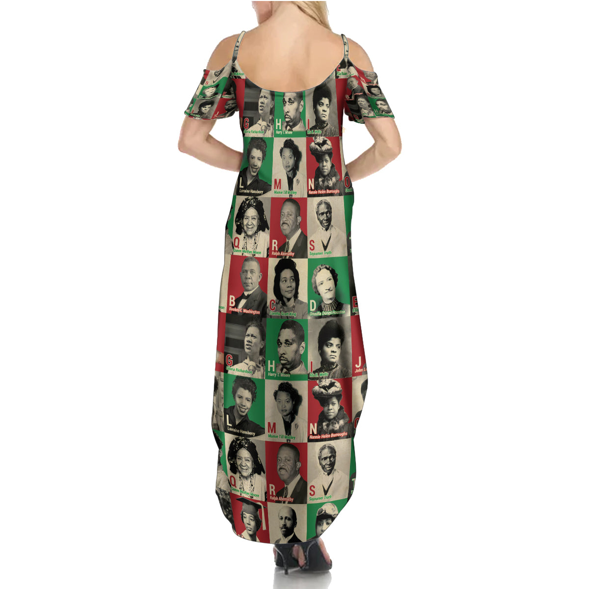 A To Z Of Black Heroes Family Matching Summer Maxi Dress and Hawaiian Shirt Civil Rights Leaders - Wonder Print Shop