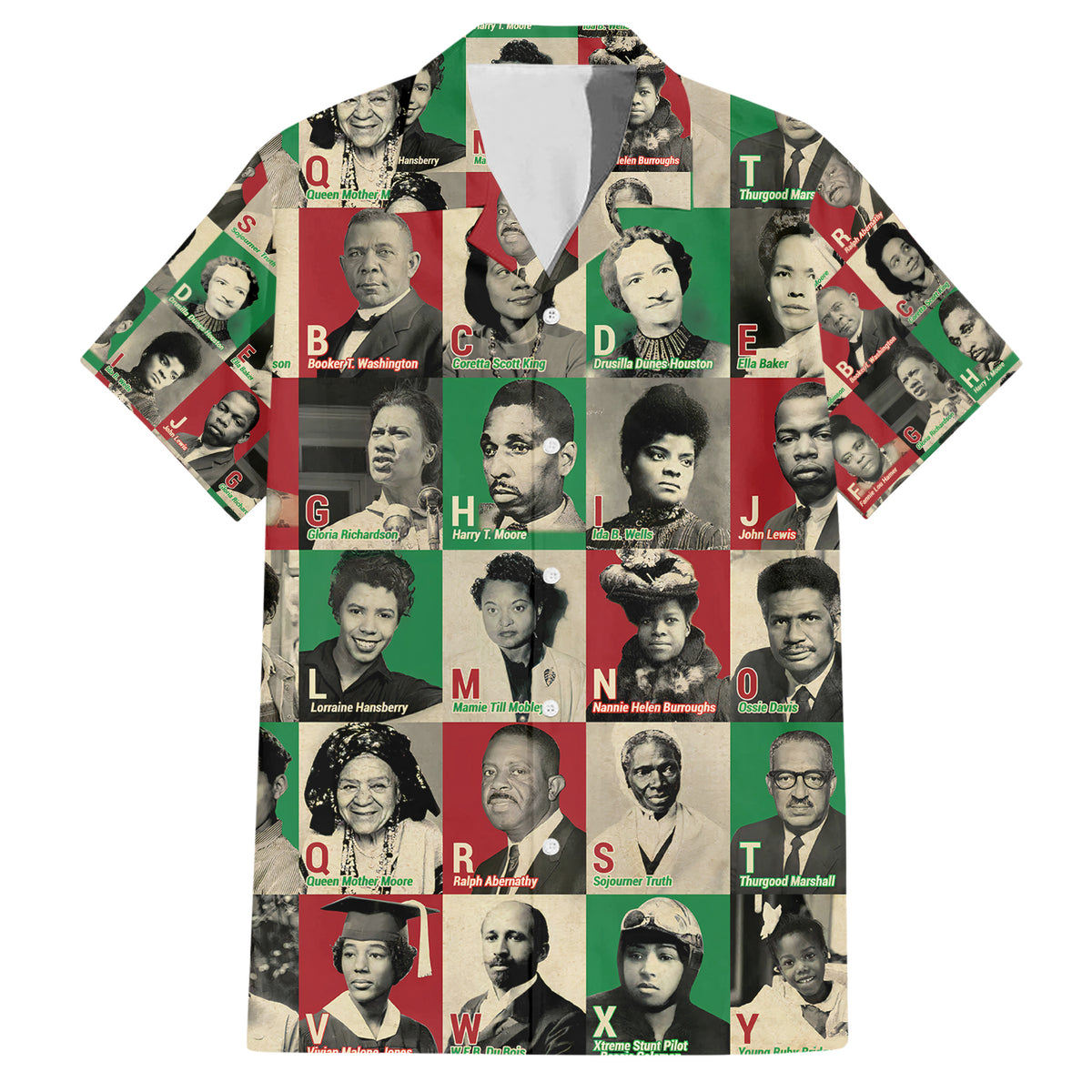 A To Z Of Black Heroes Hawaiian Shirt Civil Rights Leaders - Wonder Print Shop