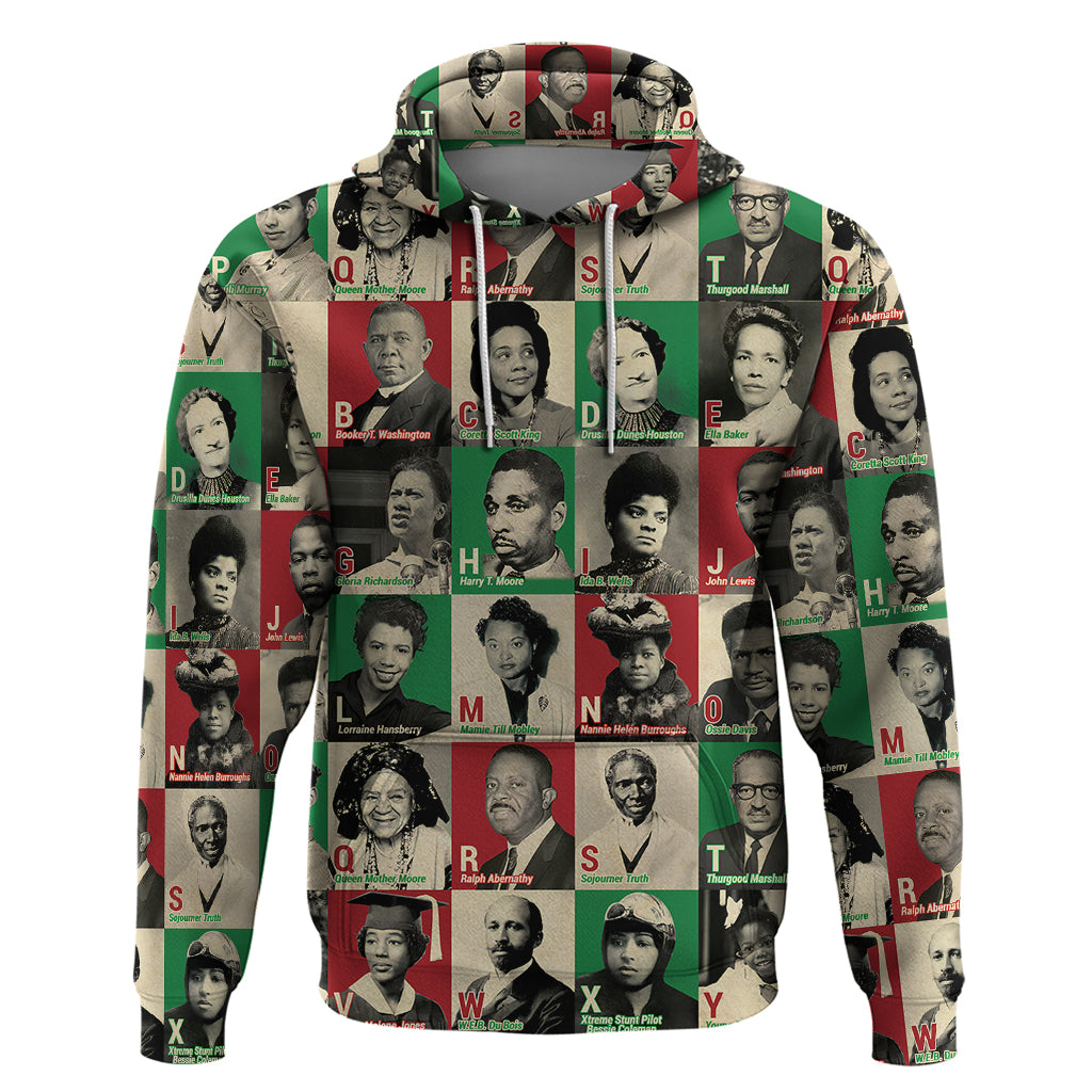 A To Z Of Black Heroes Hoodie Civil Rights Leaders - Wonder Print Shop