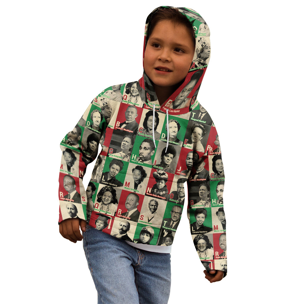 A To Z Of Black Heroes Kid Hoodie Civil Rights Leaders - Wonder Print Shop