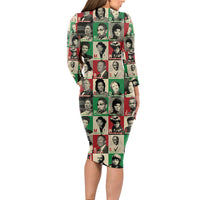 A To Z Of Black Heroes Long Sleeve Bodycon Dress Civil Rights Leaders - Wonder Print Shop