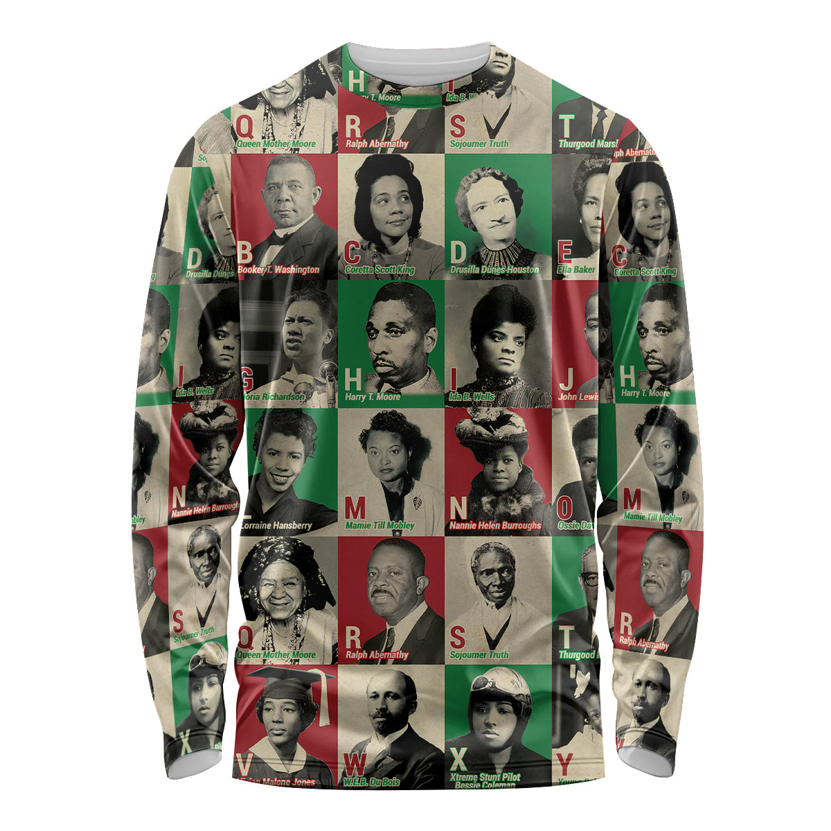 A To Z Of Black Heroes Long Sleeve Shirt Civil Rights Leaders - Wonder Print Shop