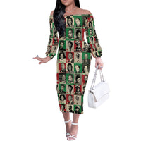 A To Z Of Black Heroes Off The Shoulder Long Sleeve Dress Civil Rights Leaders - Wonder Print Shop