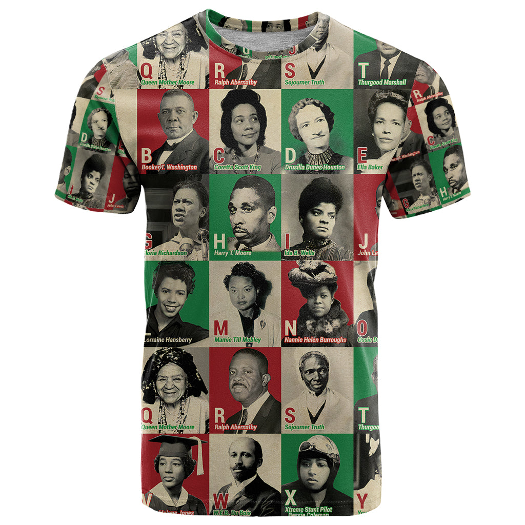 A To Z Of Black Heroes T Shirt Civil Rights Leaders - Wonder Print Shop