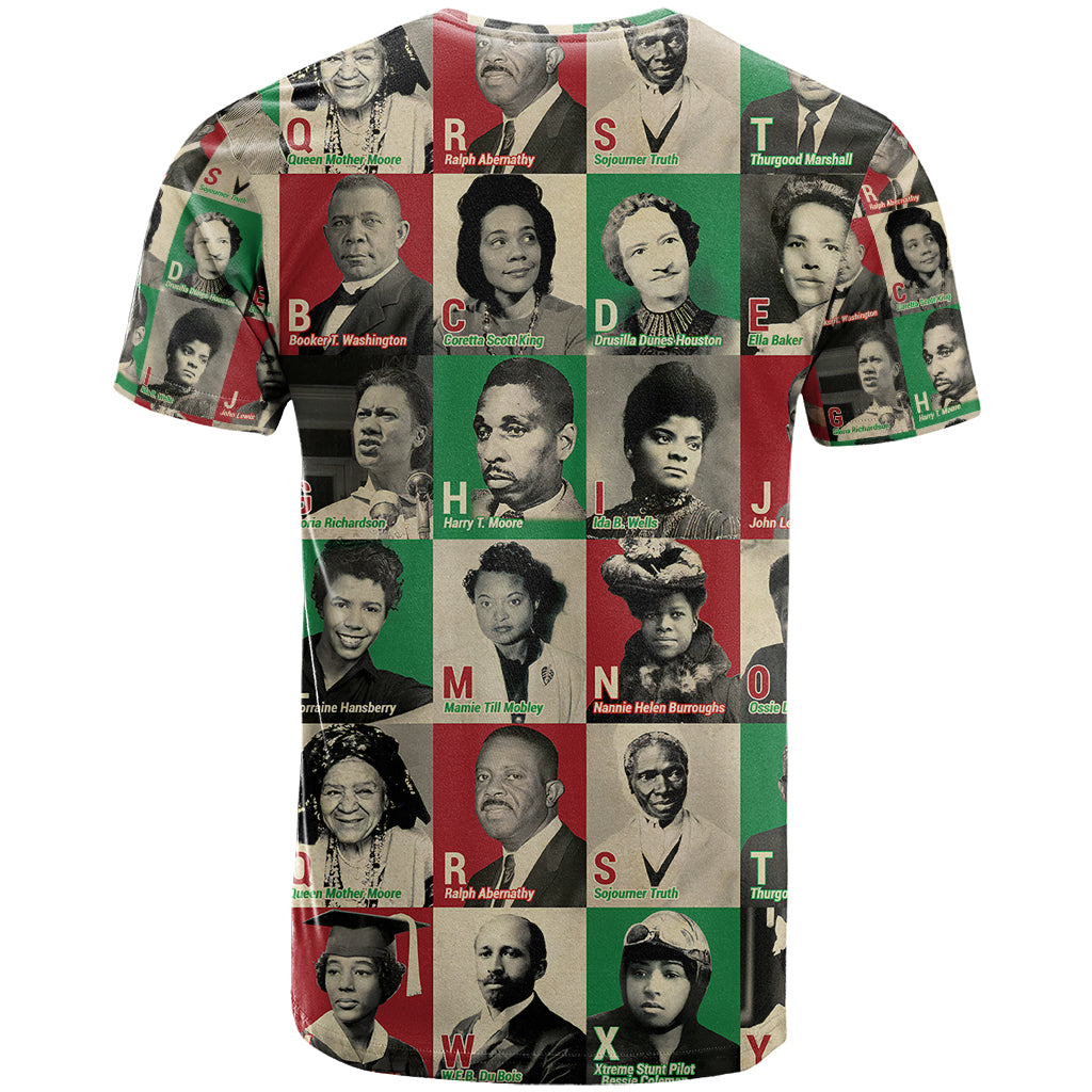 A To Z Of Black Heroes T Shirt Civil Rights Leaders - Wonder Print Shop