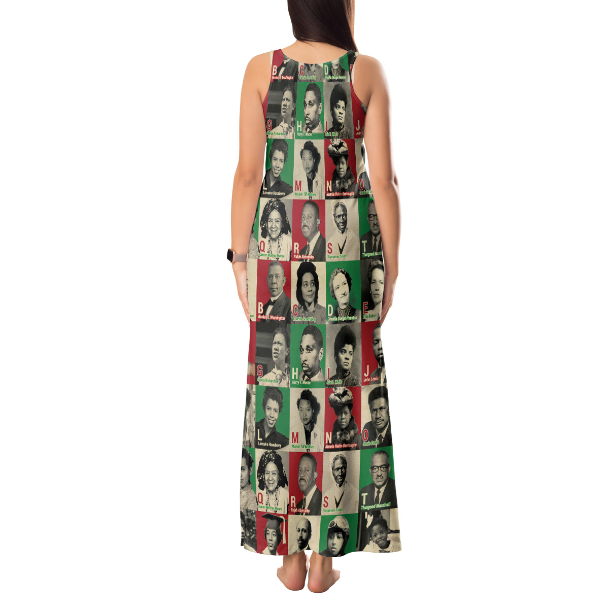 A To Z Of Black Heroes Tank Maxi Dress Civil Rights Leaders - Wonder Print Shop