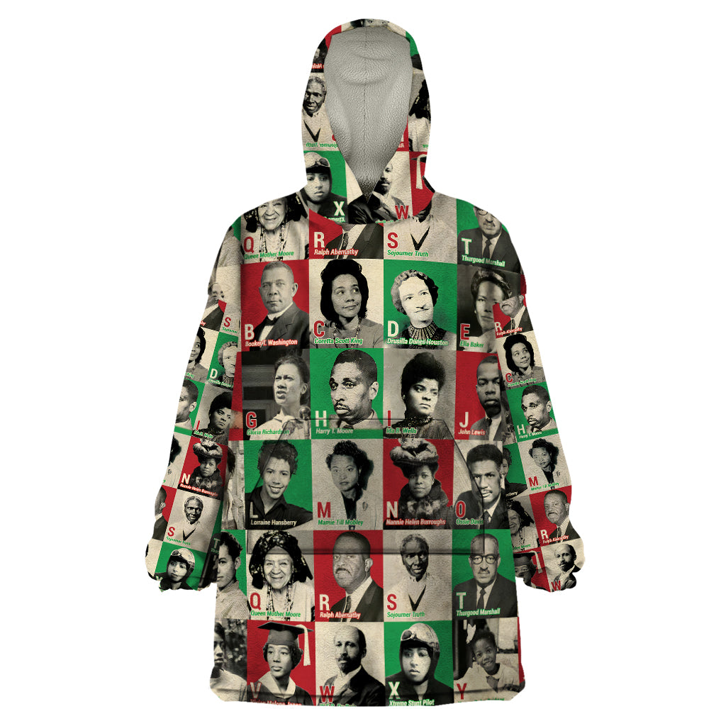A To Z Of Black Heroes Wearable Blanket Hoodie Civil Rights Leaders - Wonder Print Shop