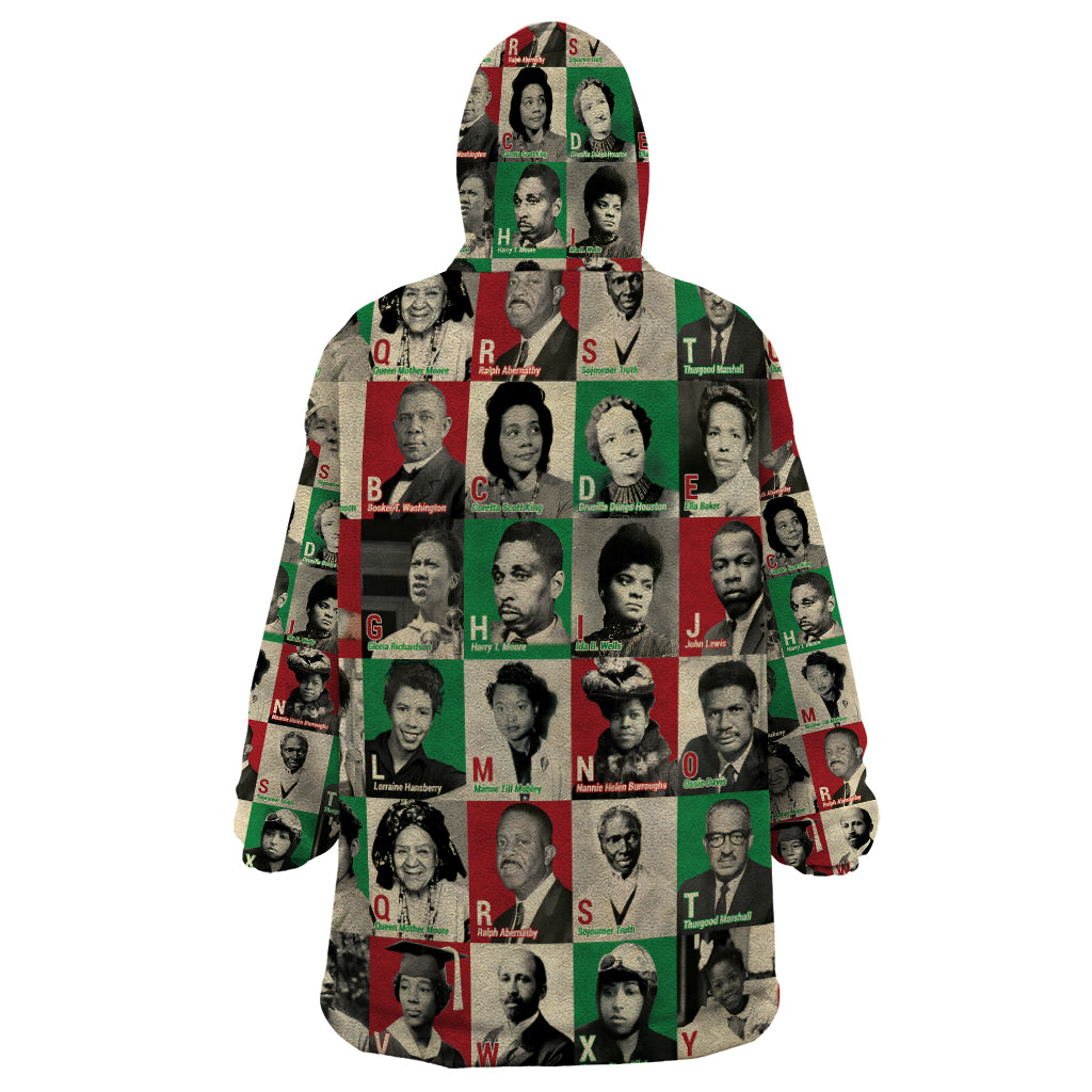 A To Z Of Black Heroes Wearable Blanket Hoodie Civil Rights Leaders - Wonder Print Shop