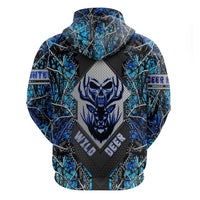 Wild Deer Hunting Hoodie Skull Blue Art - Wonder Print Shop