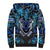 Wild Deer Hunting Sherpa Hoodie Skull Blue Art - Wonder Print Shop