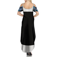 Wild Deer Hunting Summer Maxi Dress Skull Blue Art - Wonder Print Shop