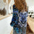 Wild Deer Hunting Women Casual Shirt Skull Blue Art - Wonder Print Shop