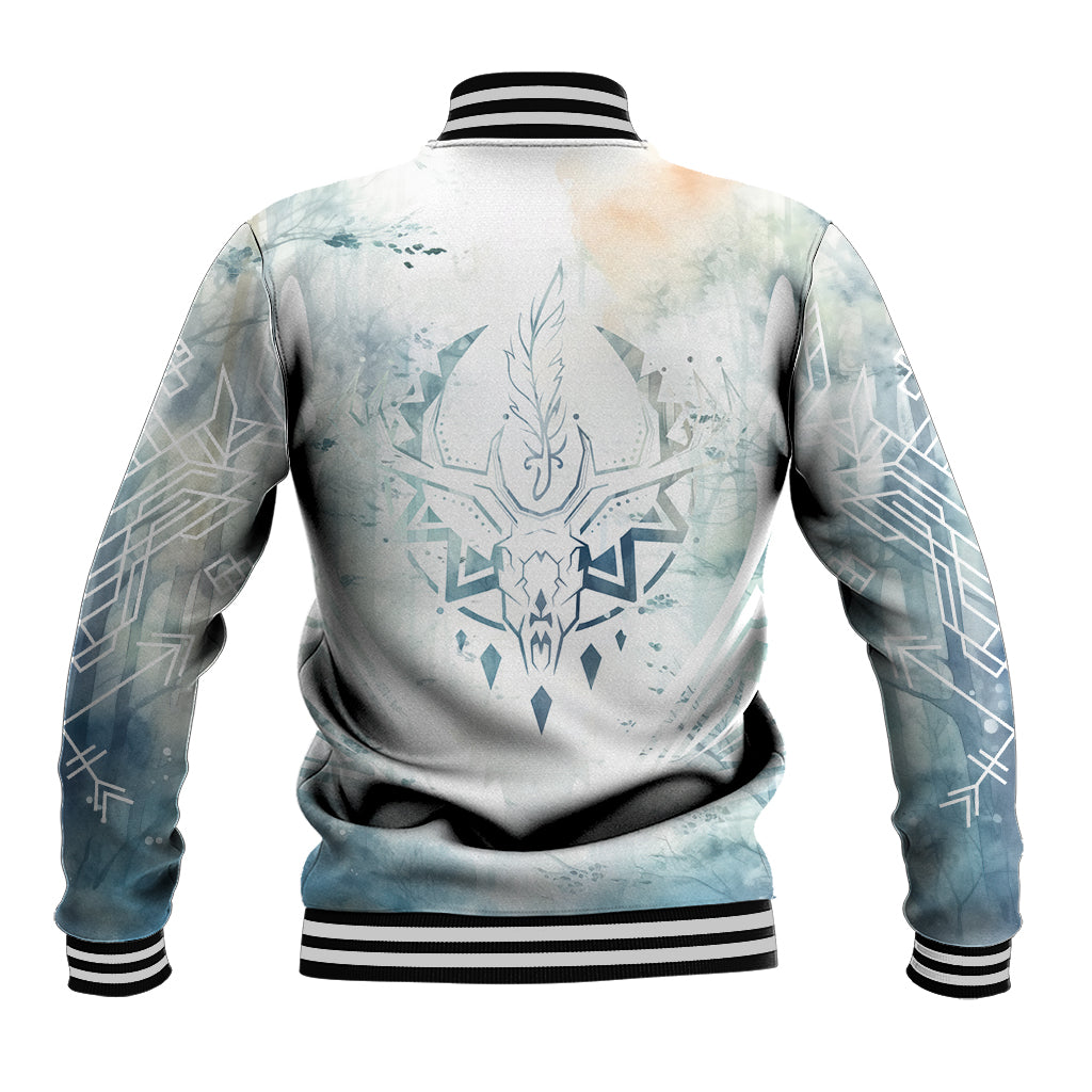 Thanks Deer For Life Baseball Jacket White Deer Watercolor Painting - Wonder Print Shop