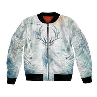 Thanks Deer For Life Bomber Jacket White Deer Watercolor Painting - Wonder Print Shop