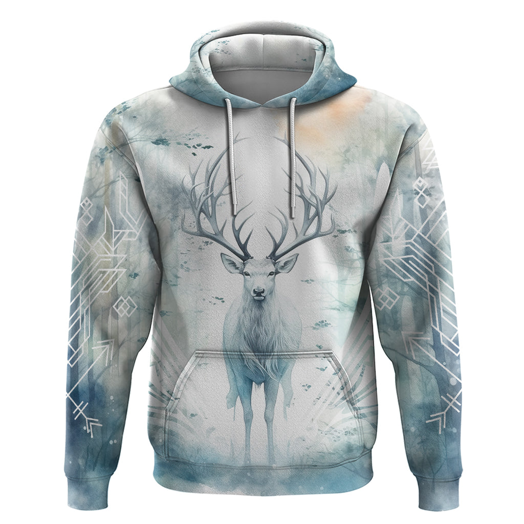 Thanks Deer For Life Hoodie White Deer Watercolor Painting - Wonder Print Shop